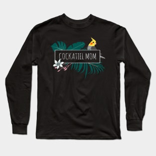 Aesthetic Minimal Cockatiel Mom design Long Sleeve T-Shirt